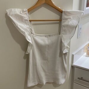 a new day White Ruffled Butterfly Sleeve Blouse